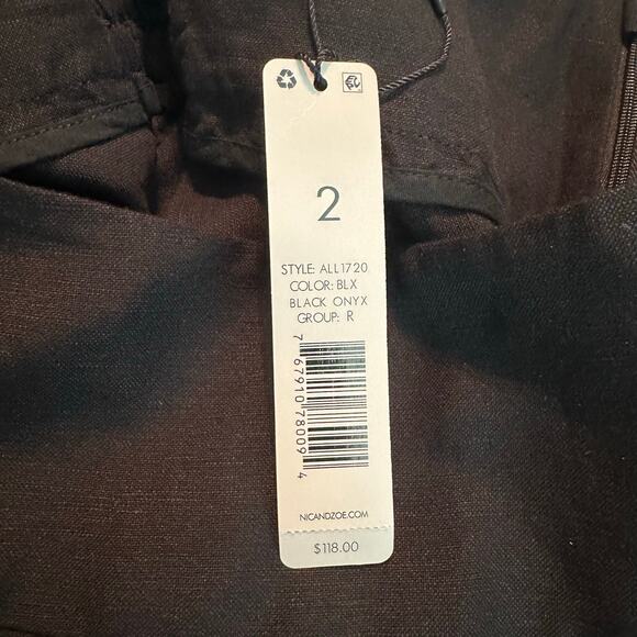 Nic + Zoe A-line Linen Blend Knee Length Skirt Black Onyx Size US 2 - Picture 4 of 8